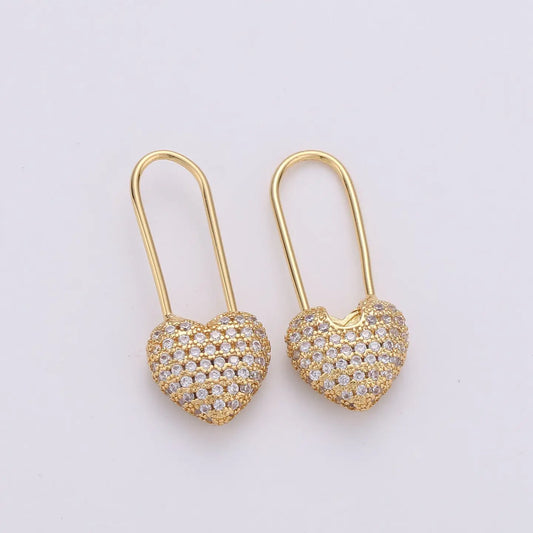 Gold heart pin